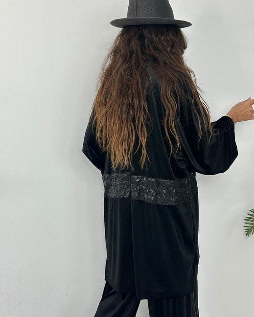 Kadife İkili Pantalon Tunik Takım