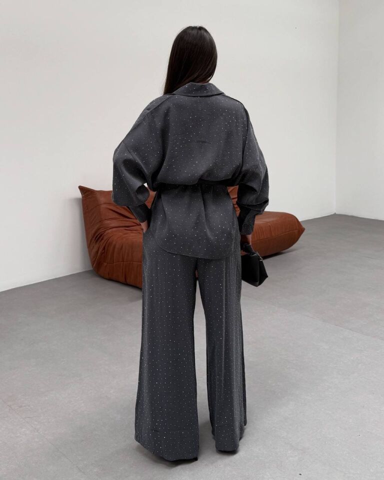 Taşlı Pantalon Gömlek Takım