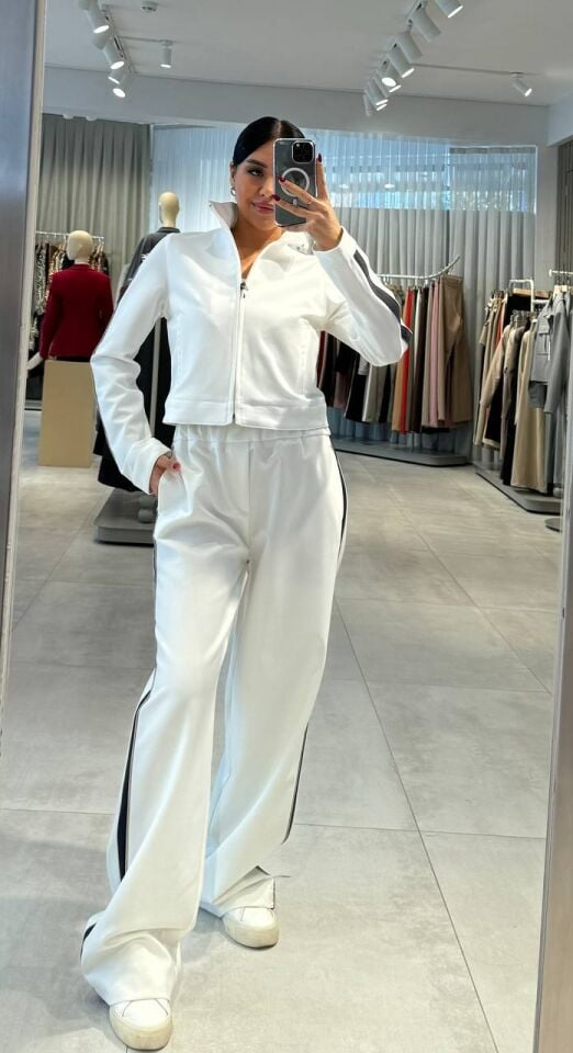 Beyaz Ceket Pantalon Takım