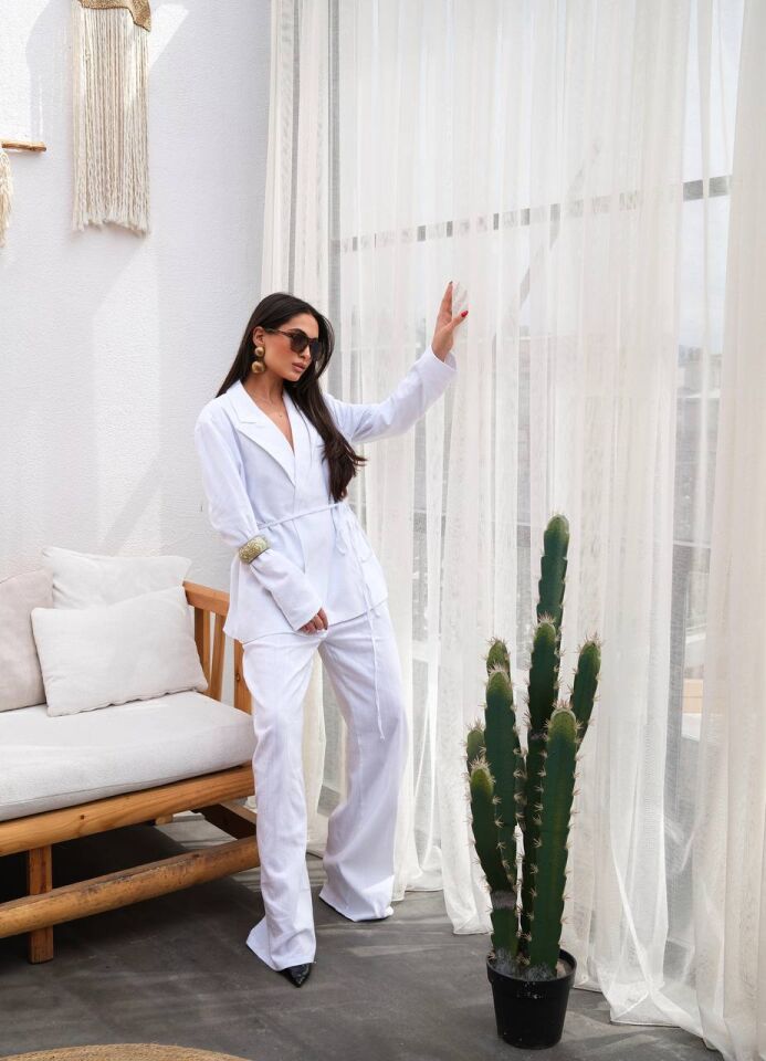 Keten Pantalon Ceket Takım
